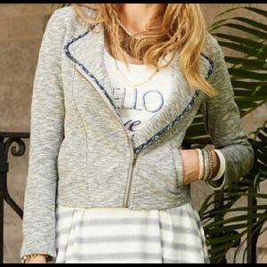 Matilda Jane Women’s Hello Lovely Afternoon Drive Moto Jacket Sweater Size Small